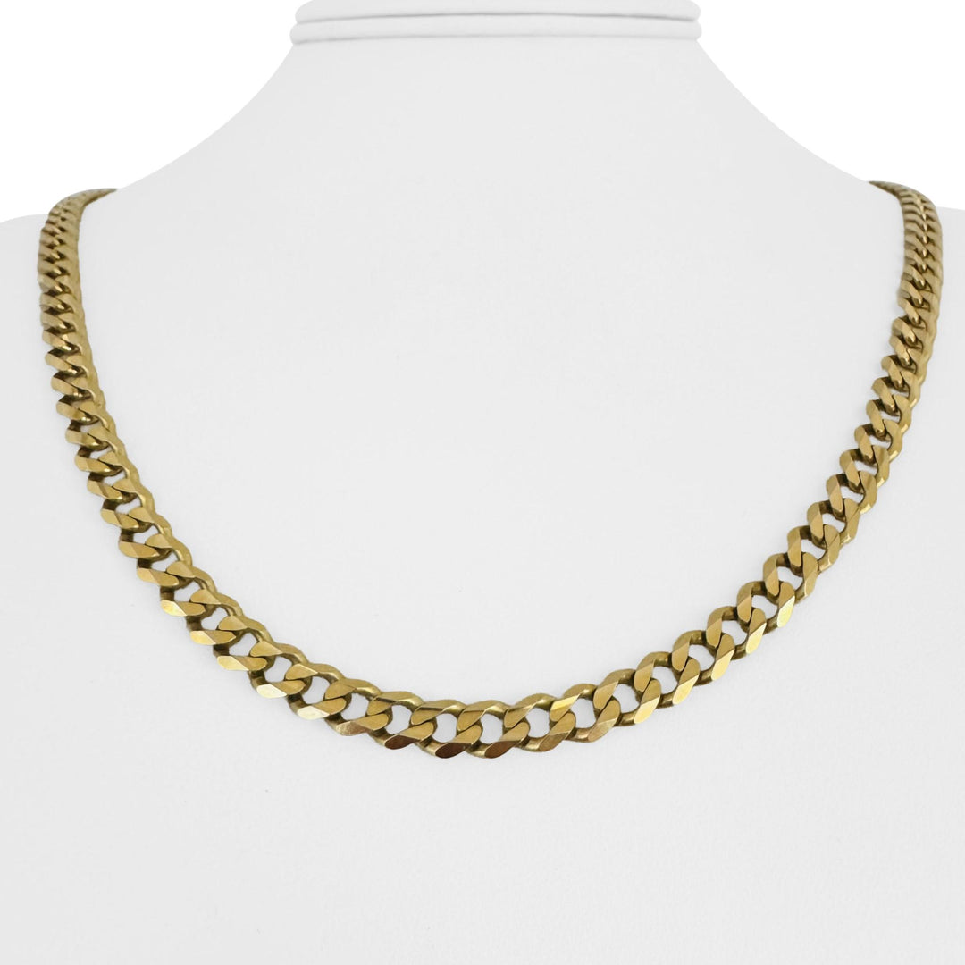 14k Yellow Gold 25.5g Solid 6mm Curb Link Chain Necklace Italy 20.5"
