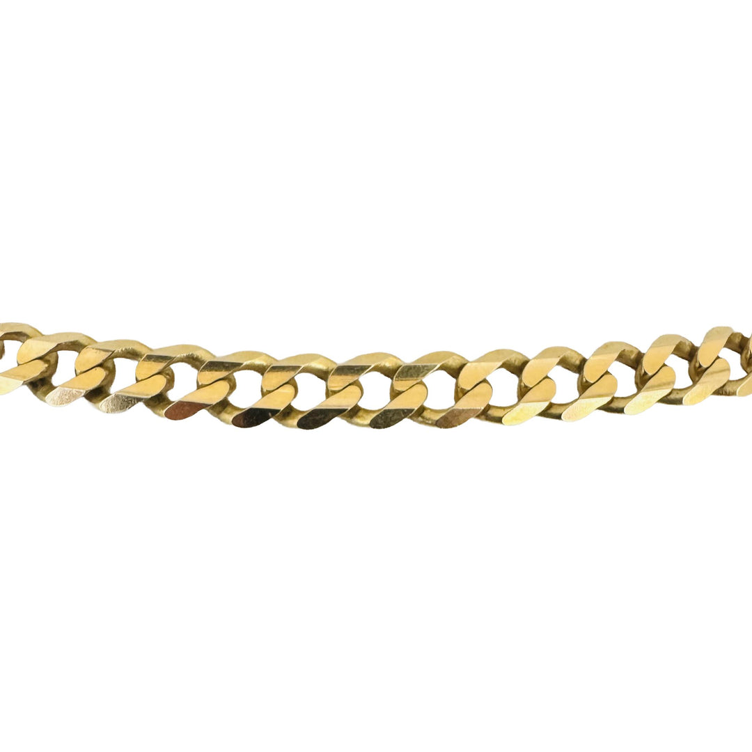14k Yellow Gold 25.5g Solid 6mm Curb Link Chain Necklace Italy 20.5"