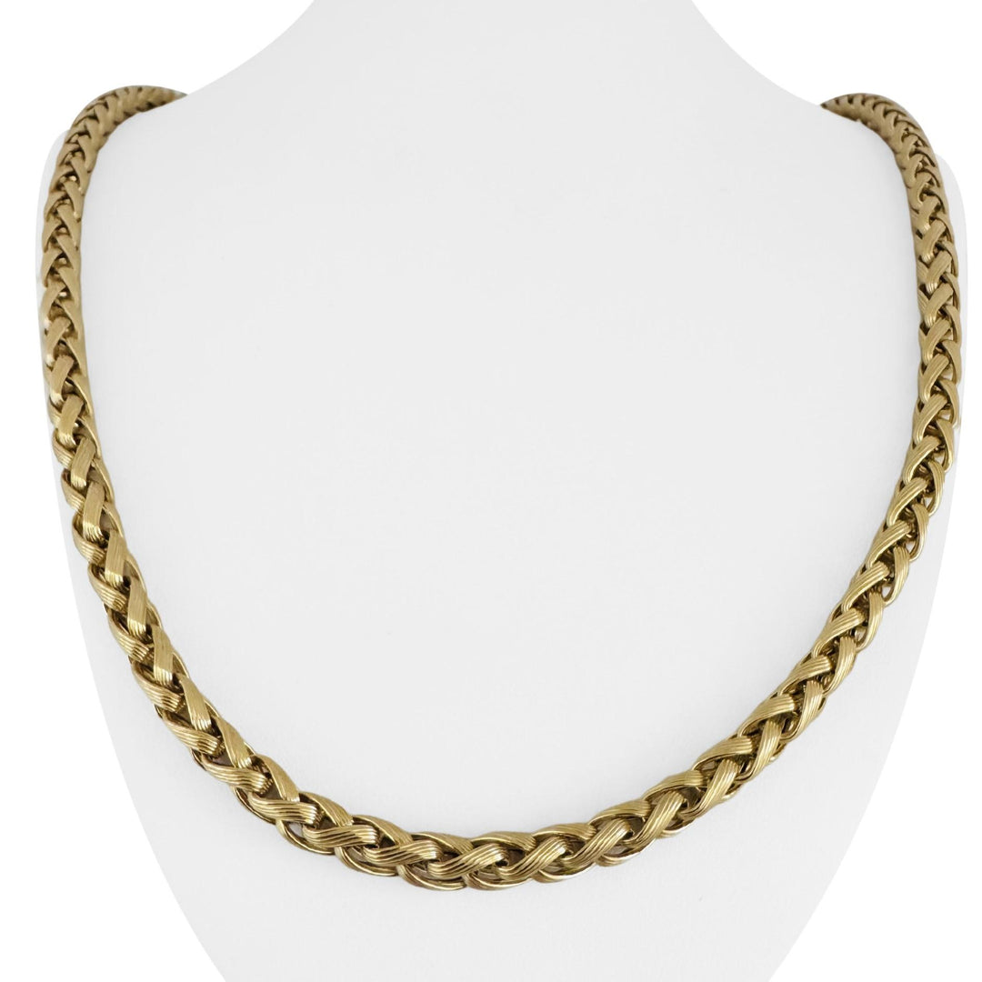 14k Yellow Gold 47.4g Heavy Long 6mm Wheat Link Chain Necklace Italy 30"
