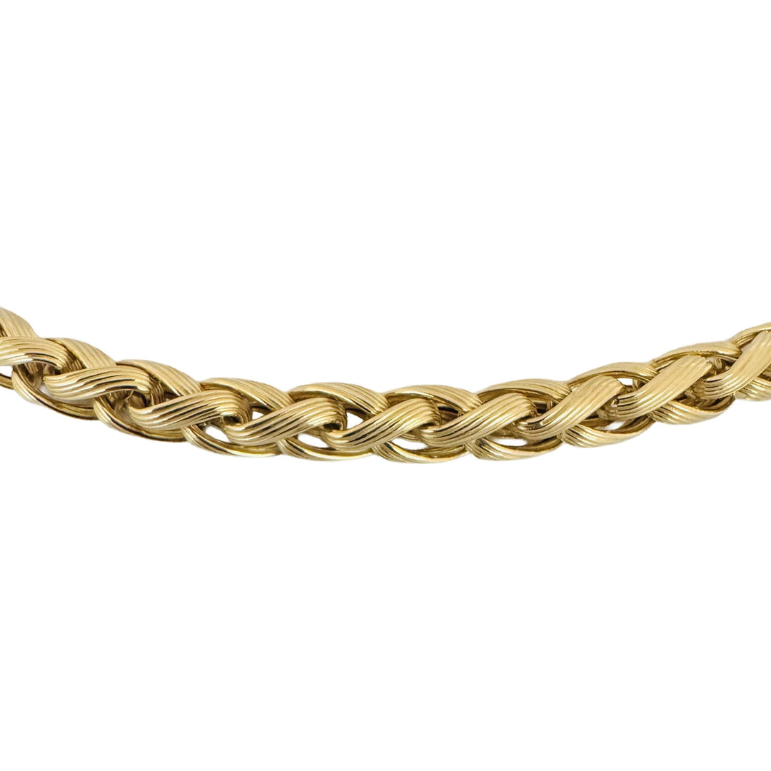 14k Yellow Gold 47.4g Heavy Long 6mm Wheat Link Chain Necklace Italy 30"
