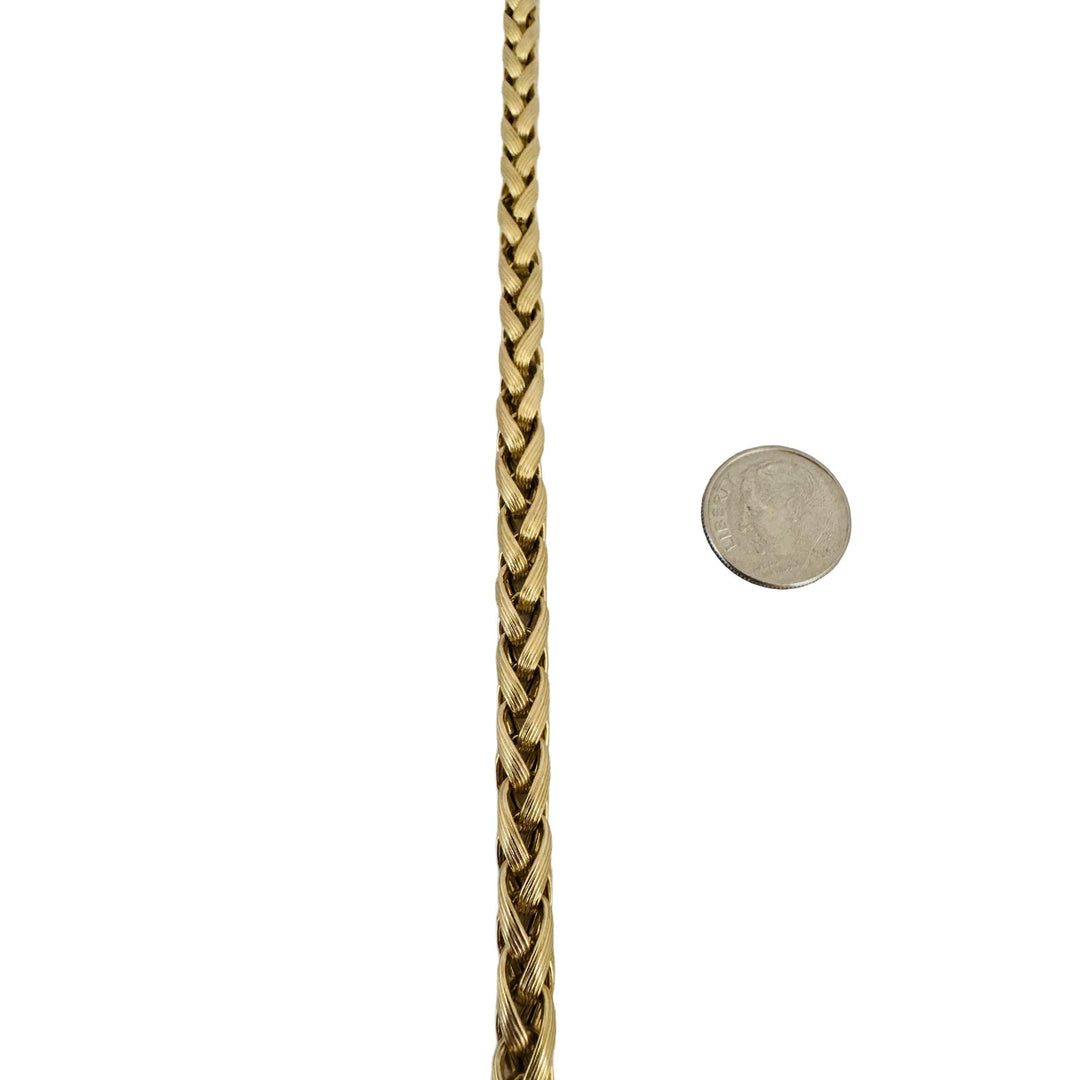 14k Yellow Gold 47.4g Heavy Long 6mm Wheat Link Chain Necklace Italy 30"