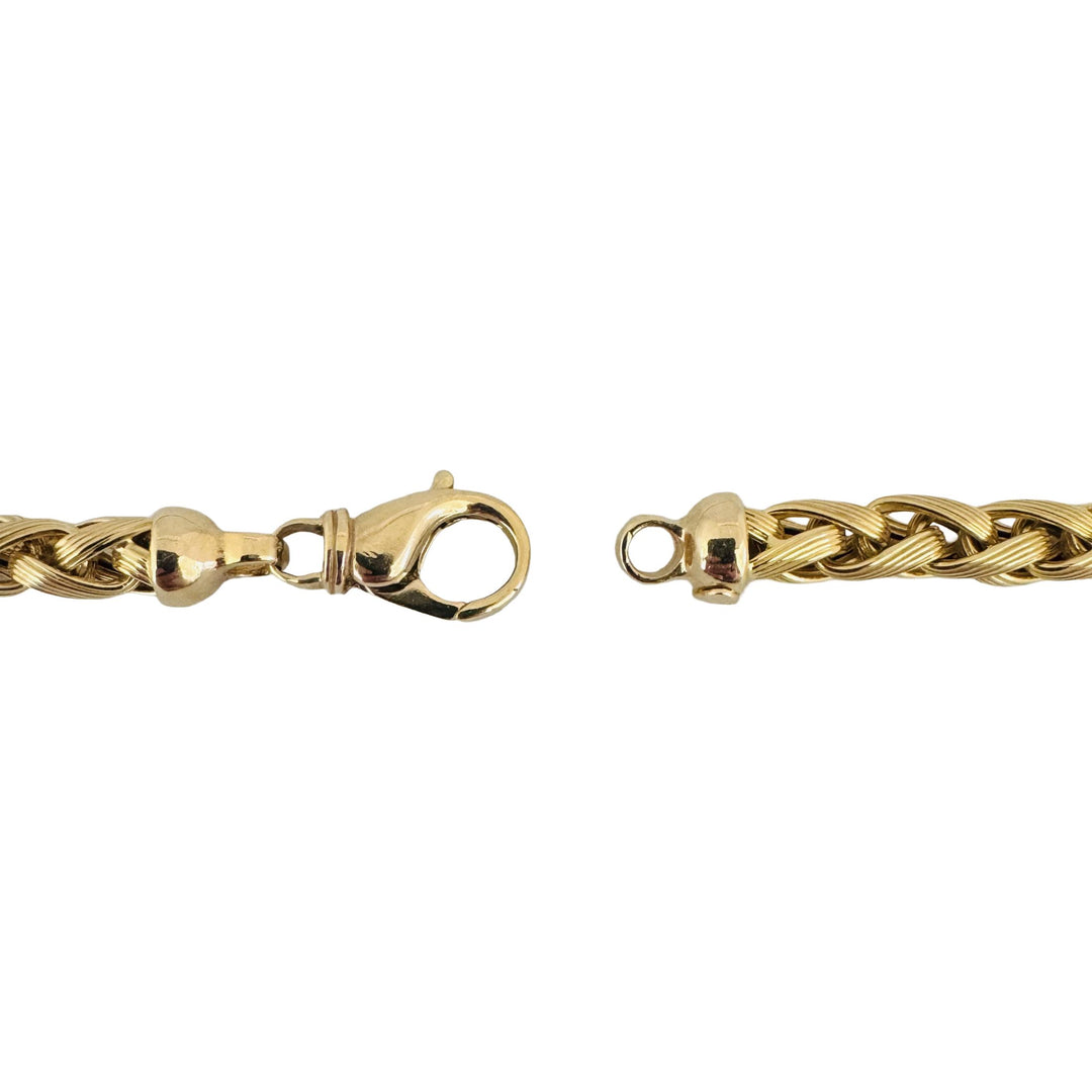 14k Yellow Gold 47.4g Heavy Long 6mm Wheat Link Chain Necklace Italy 30"
