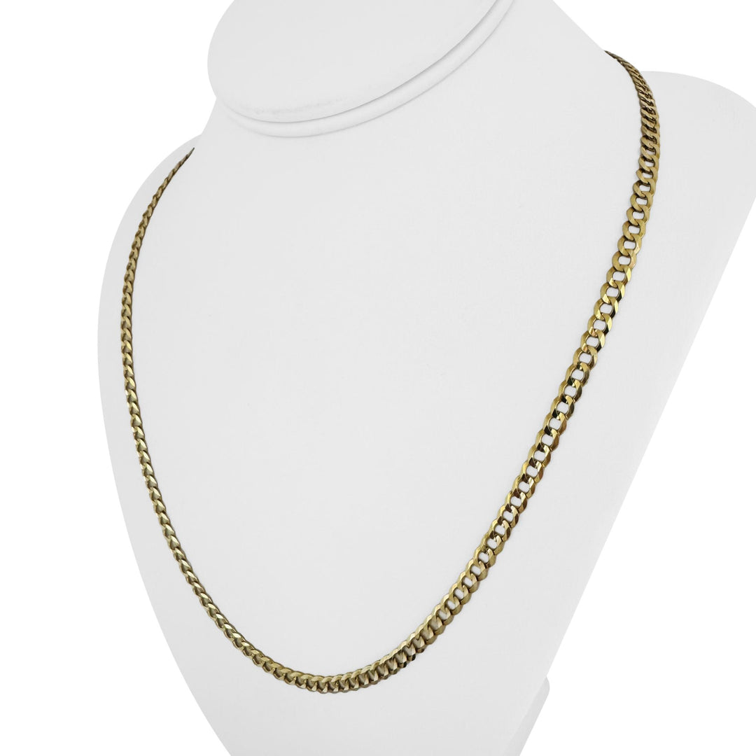 14k Yellow Gold 13.7g Solid Flat 4.5mm Curb Link Chain Necklace 22"