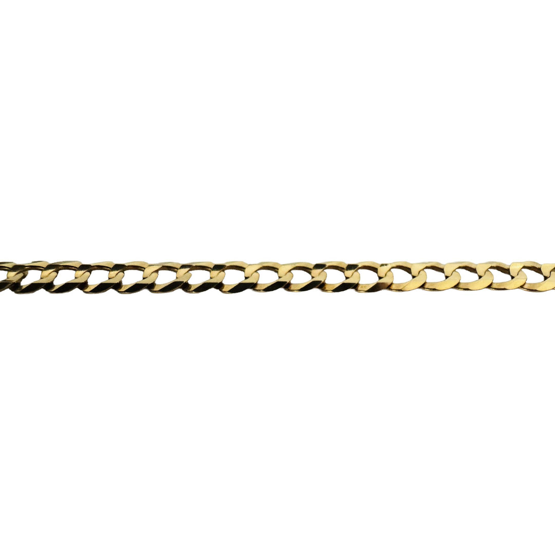 14k Yellow Gold 13.7g Solid Flat 4.5mm Curb Link Chain Necklace 22"