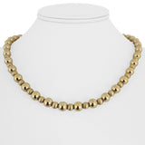14k Yellow Gold 9.8g Polished & Brushed Ball Bead Necklace 18"