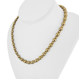14k Yellow Gold 9.8g Polished & Brushed Ball Bead Necklace 18"