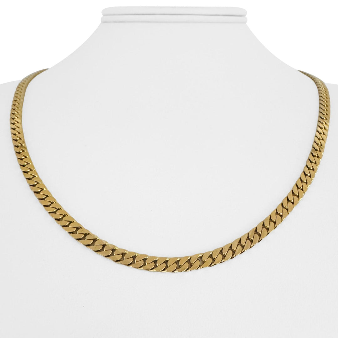 14k Yellow Gold 27g Solid Vintage 4mm Squared Cuban Link Chain Necklace 20"