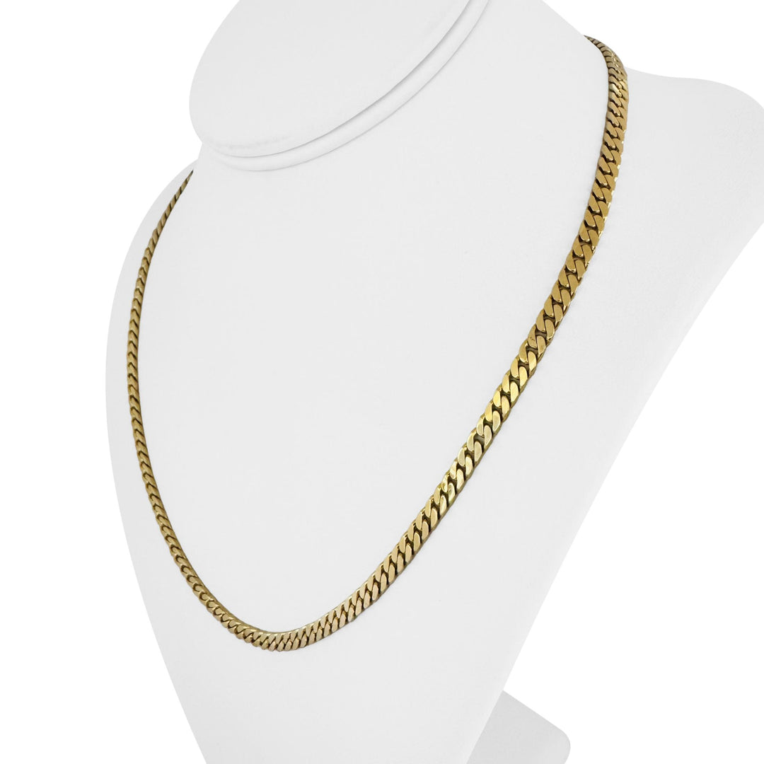 14k Yellow Gold 27g Solid Vintage 4mm Squared Cuban Link Chain Necklace 20"
