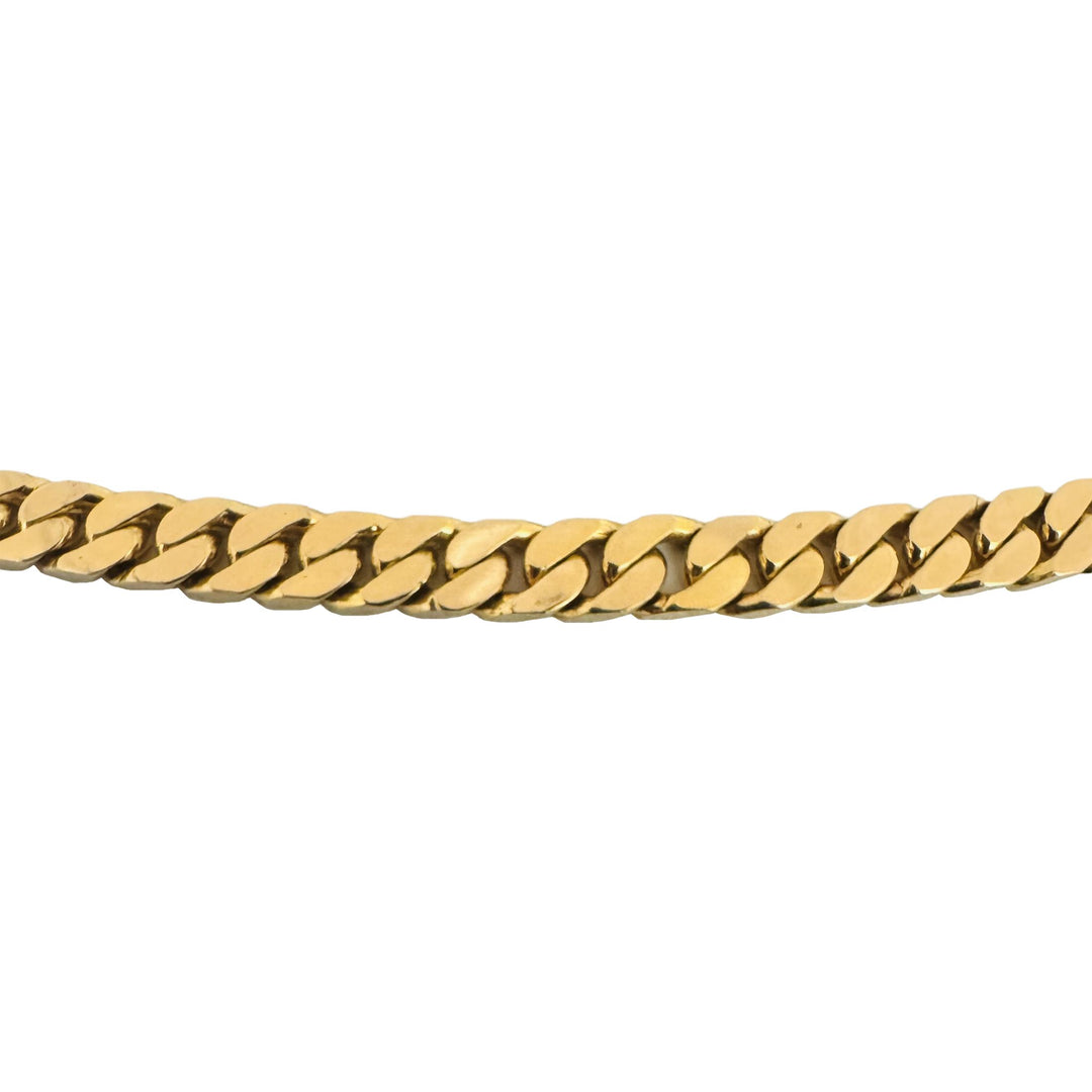 14k Yellow Gold 27g Solid Vintage 4mm Squared Cuban Link Chain Necklace 20"