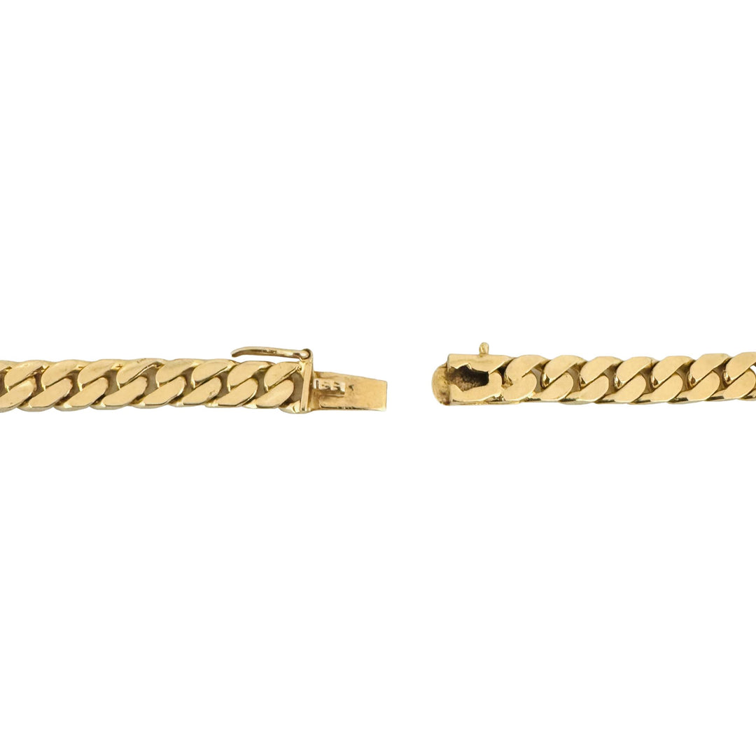 14k Yellow Gold 27g Solid Vintage 4mm Squared Cuban Link Chain Necklace 20"