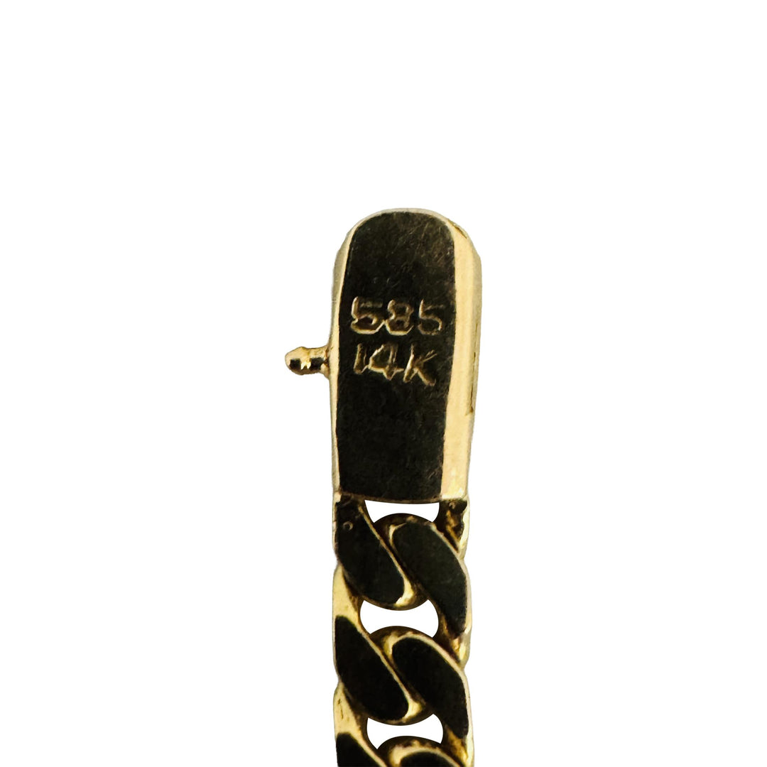 14k Yellow Gold 27g Solid Vintage 4mm Squared Cuban Link Chain Necklace 20"
