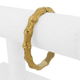 14k Yellow Gold 16.4g Ladies Textured 10mm Bamboo Bangle Bracelet Italy 6.75"