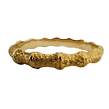 14k Yellow Gold 16.4g Ladies Textured 10mm Bamboo Bangle Bracelet Italy 6.75"