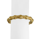 14k Yellow Gold 16.4g Ladies Textured 10mm Bamboo Bangle Bracelet Italy 6.75"