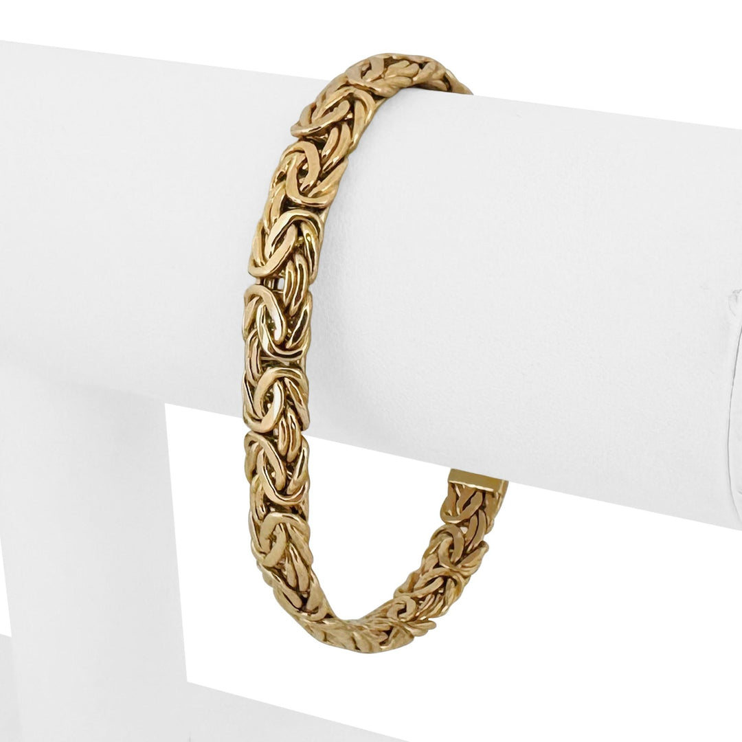 14k Yellow Gold 11g Ladies Thick 8mm Byzantine Link Bracelet Turkey 7.5"