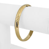 14k Yellow Gold 9.3g Ladies Polished 8mm Diamond Cut Bangle Bracelet 7.5"