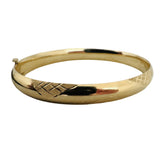 14k Yellow Gold 9.3g Ladies Polished 8mm Diamond Cut Bangle Bracelet 7.5"