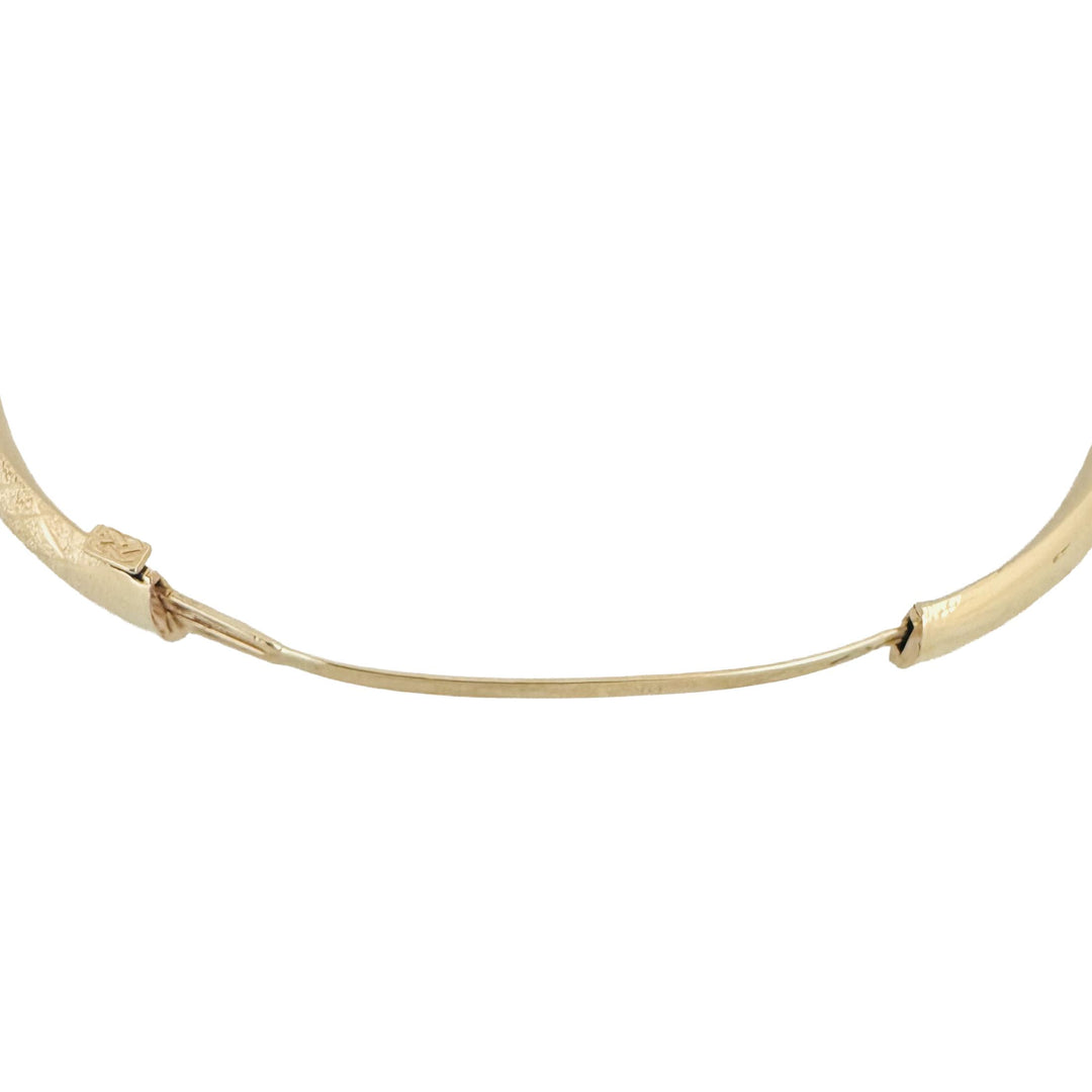 14k Yellow Gold 9.3g Ladies Polished 8mm Diamond Cut Bangle Bracelet 7.5"