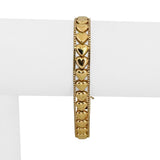 14k Yellow Gold 8g Ladies Box Link Heart Charm Bracelet Italy 7"