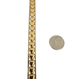 14k Yellow Gold 8g Ladies Box Link Heart Charm Bracelet Italy 7"