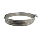 Set of Seven 14k White Gold 10.4g Diamond Cut Connected Bangle Bracelets 8"