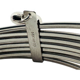 Set of Seven 14k White Gold 10.4g Diamond Cut Connected Bangle Bracelets 8"