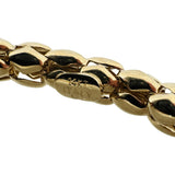 14k Yellow Gold and Cabochon Sapphire 15.4g Flex Bypass Bangle Italy 7"