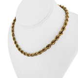 14k Yellow Gold 17.5g Hollow Thick 6.5mm Ladies Rope Chain Necklace 16.5"