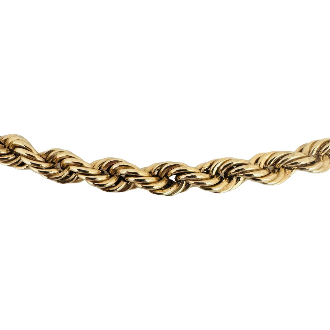 14k Yellow Gold 17.5g Hollow Thick 6.5mm Ladies Rope Chain Necklace 16.5"