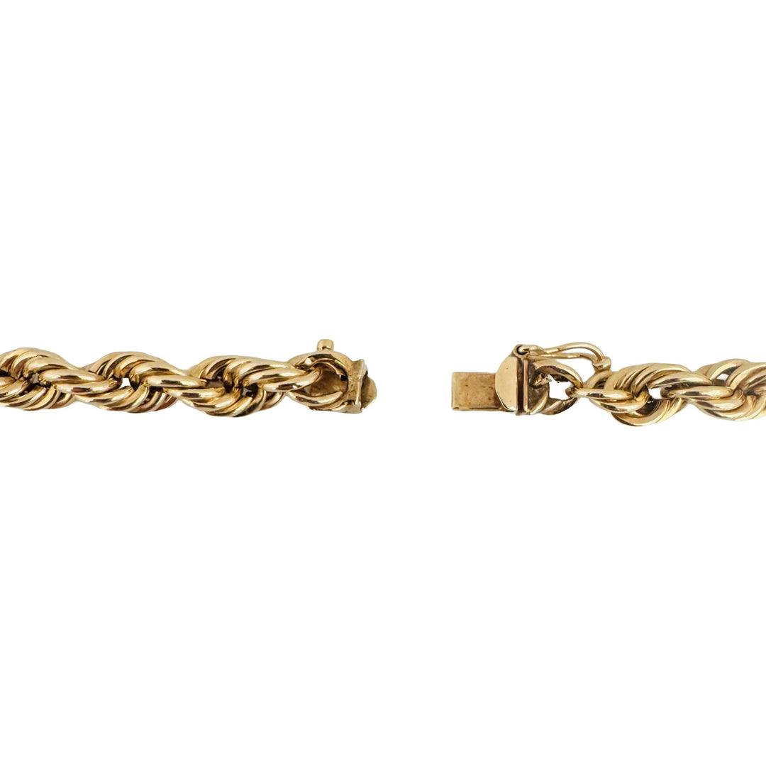 14k Yellow Gold 17.5g Hollow Thick 6.5mm Ladies Rope Chain Necklace 16.5"