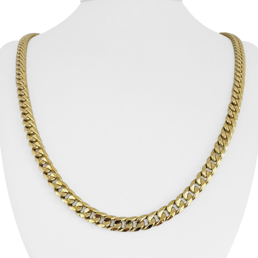 14k Yellow Gold 13g Hollow Light 6mm Curb Link Chain Necklace 24"