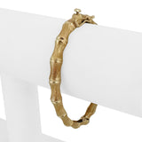 14k Yellow Gold 16g Solid Vintage 7mm Bamboo Bangle Bracelet 6.5"