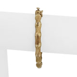 14k Yellow Gold 16g Solid Vintage 7mm Bamboo Bangle Bracelet 6.5"