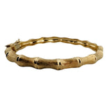 14k Yellow Gold 16g Solid Vintage 7mm Bamboo Bangle Bracelet 6.5"