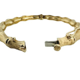 14k Yellow Gold 16g Solid Vintage 7mm Bamboo Bangle Bracelet 6.5"