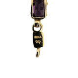 14k Yellow Gold 9g Ladies Amethyst and Garnet Link Bracelet 7.5"