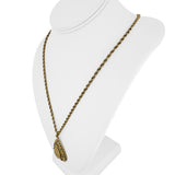14k Yellow Gold and Turquoise Vintage Locket Pendant Rope Necklace 24"