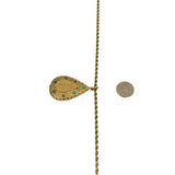 14k Yellow Gold and Turquoise Vintage Locket Pendant Rope Necklace 24"