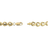 14k Yellow Gold 18.6g Solid Ladies 7mm Diamond Cut Heart Link Necklace 17"