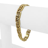 14k Yellow Gold 12.5g Ladies Polished 8.5mm Greek Key Link Bracelet 7"