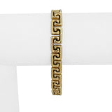 14k Yellow Gold 12.5g Ladies Polished 8.5mm Greek Key Link Bracelet 7"