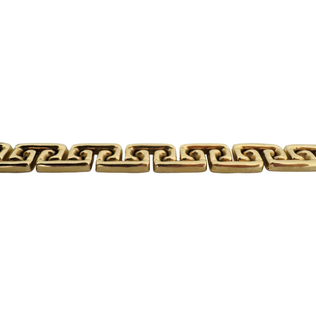14k Yellow Gold 12.5g Ladies Polished 8.5mm Greek Key Link Bracelet 7"