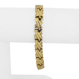 14k Yellow Gold 11.6g Ladies Polished 9mm Fancy X Link Bracelet Italy 7.5"