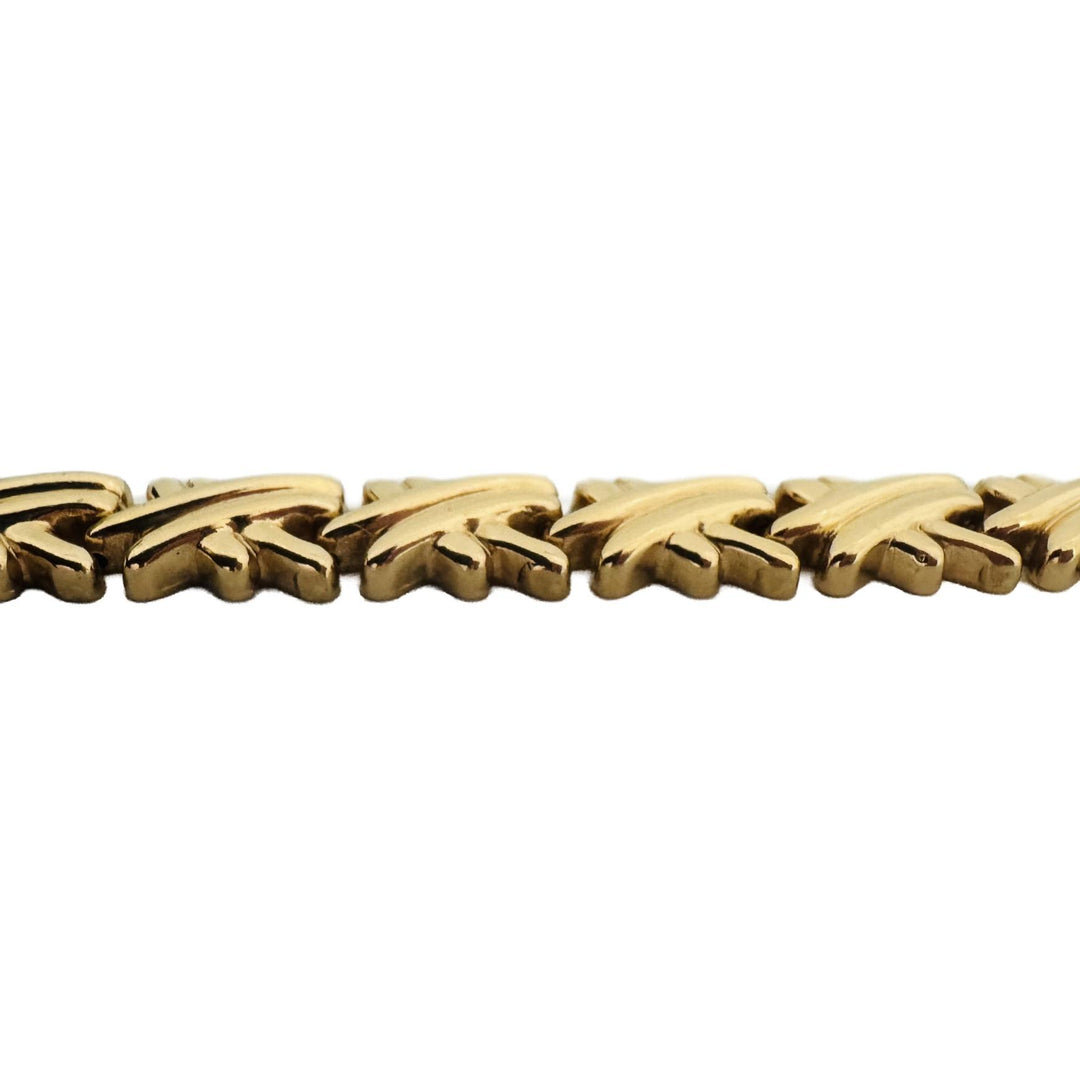 14k Yellow Gold 11.6g Ladies Polished 9mm Fancy X Link Bracelet Italy 7.5"