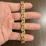 14k Yellow Gold 18.6g Vintage Ladies 10mm Fancy Link Bracelet Italy 7.5"