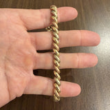 14k Tri Tone Gold 18.5g Vintage 7.5mm San Marco Link Bracelet Italy 7.25"