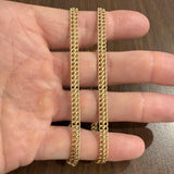 14k Yellow Gold 9g Semi Solid 5mm Fancy Curb Link Chain Necklace Italy 17"
