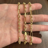 14k Yellow Gold 20.8g Rolo and Elongated Cable Link Chain Necklace 31"