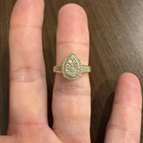 14k Yellow Gold and 0.50cttw Diamond Pear Shaped Cluster Ring Size 7