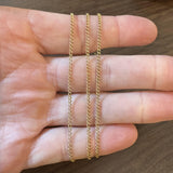 19k Portuguese Yellow Gold 6g Solid Thin 2mm Curb Link Chain Necklace 23"